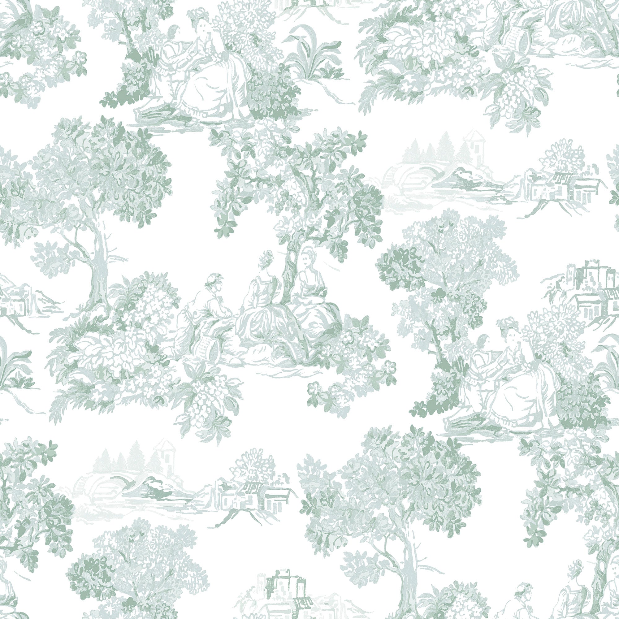 Toile Garden Blue Blooming Garden Wallpaper by Galerie