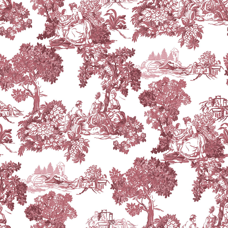Toile Garden Red Blooming Garden Wallpaper by Galerie