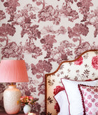 Toile Garden Red Blooming Garden Wallpaper by Galerie