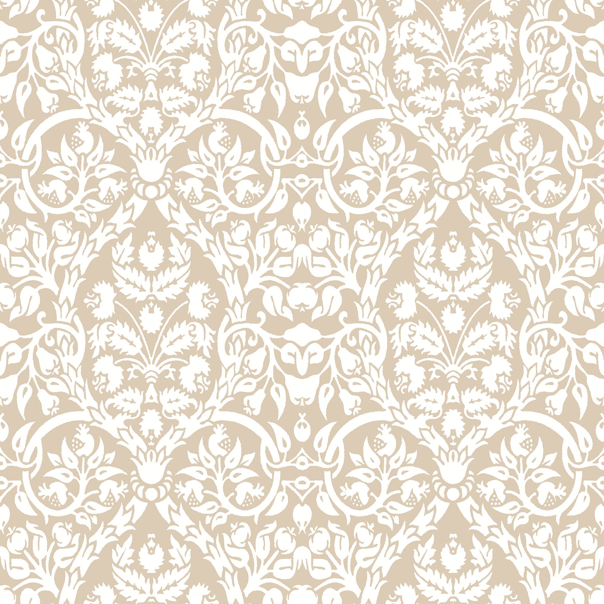 Damasco Garden Beige Blooming Garden Wallpaper by Galerie