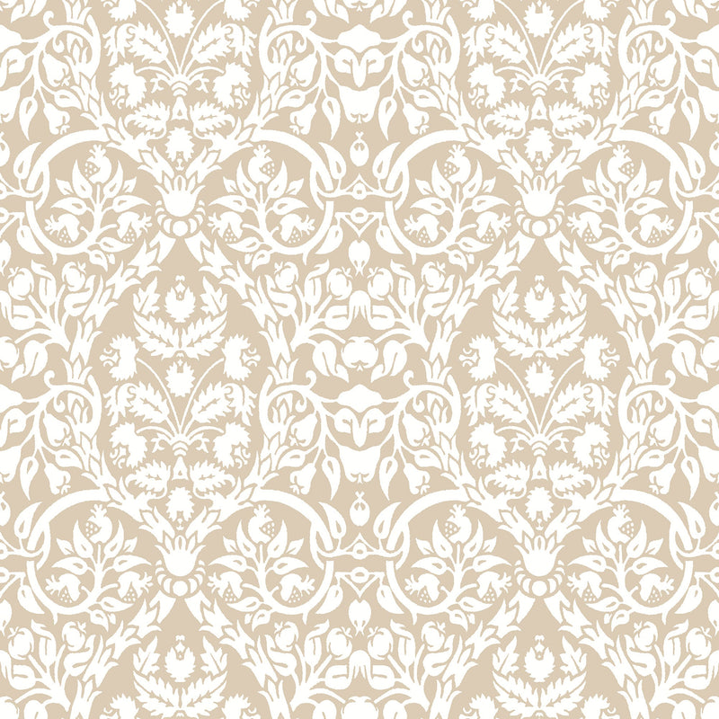 Damasco Garden Beige Blooming Garden Wallpaper by Galerie