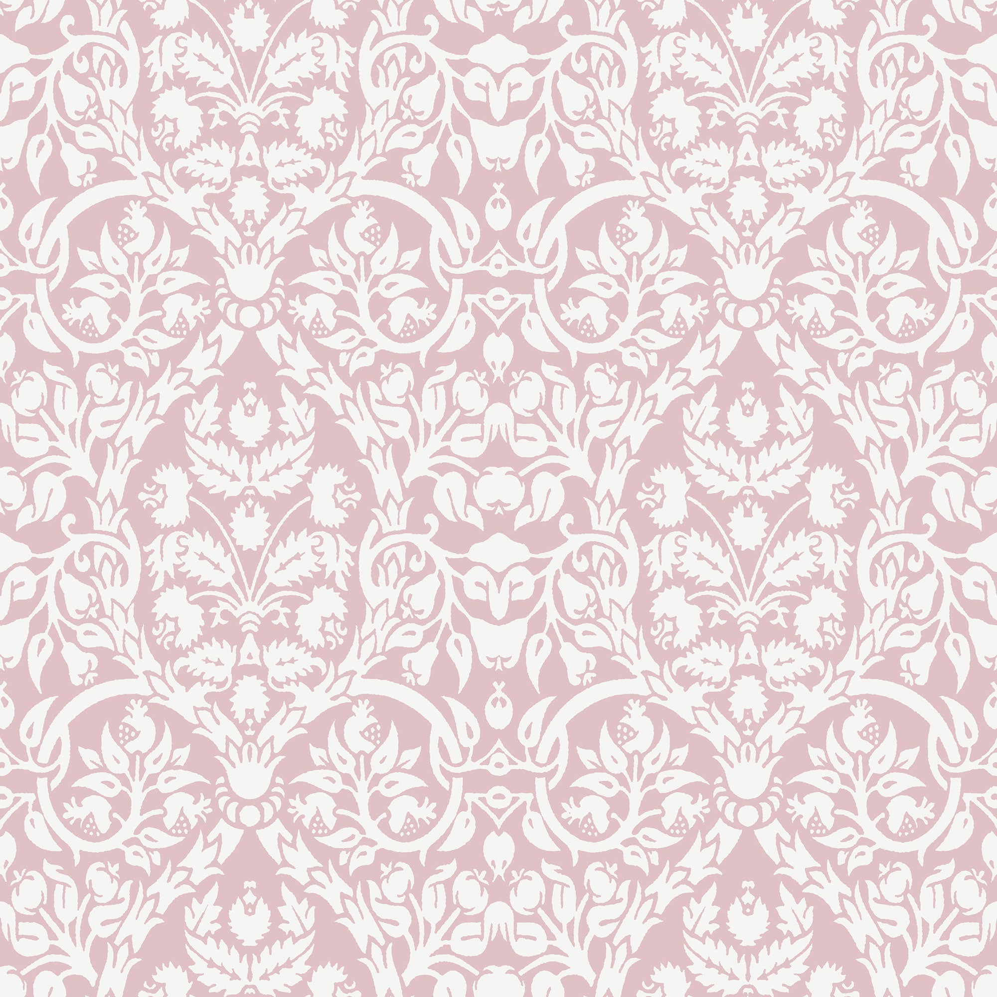 Damasco Garden Pink Blooming Garden Wallpaper by Galerie