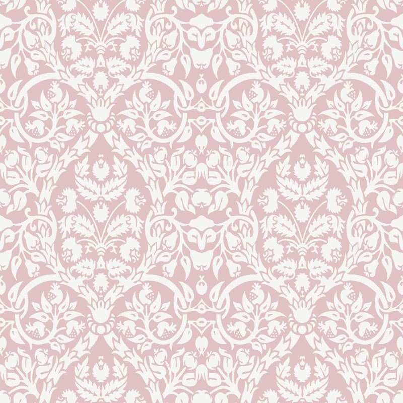 Damasco Garden Pink Blooming Garden Wallpaper by Galerie