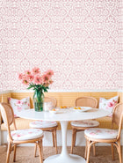 Damasco Garden Pink Blooming Garden Wallpaper by Galerie