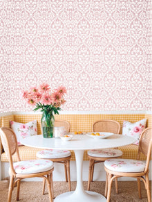 Damasco Garden Pink Blooming Garden Wallpaper by Galerie