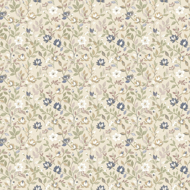 Tino Garden Beige Blooming Garden Wallpaper by Galerie
