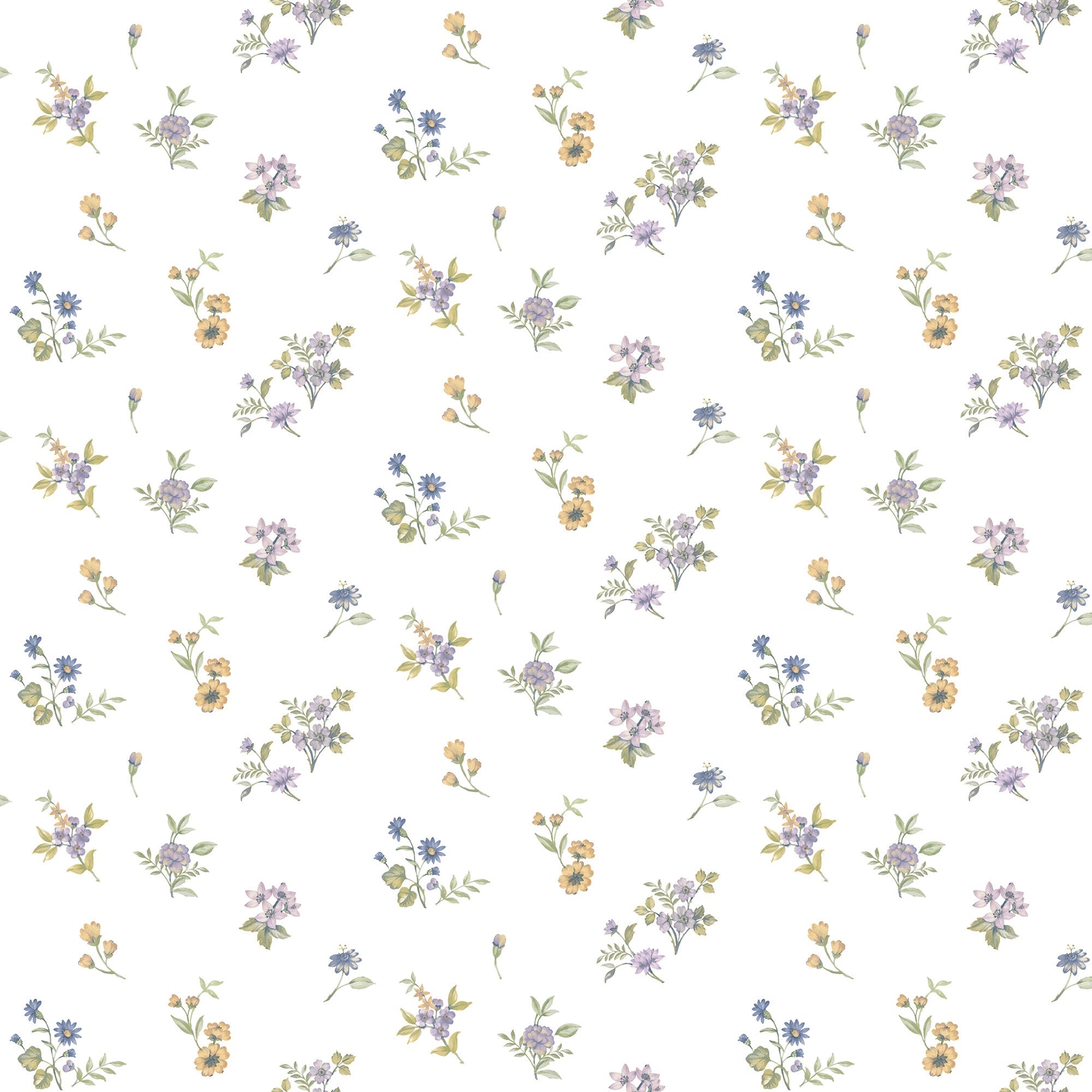 Allover Victoria Garden Blue Blooming Garden Wallpaper by Galerie