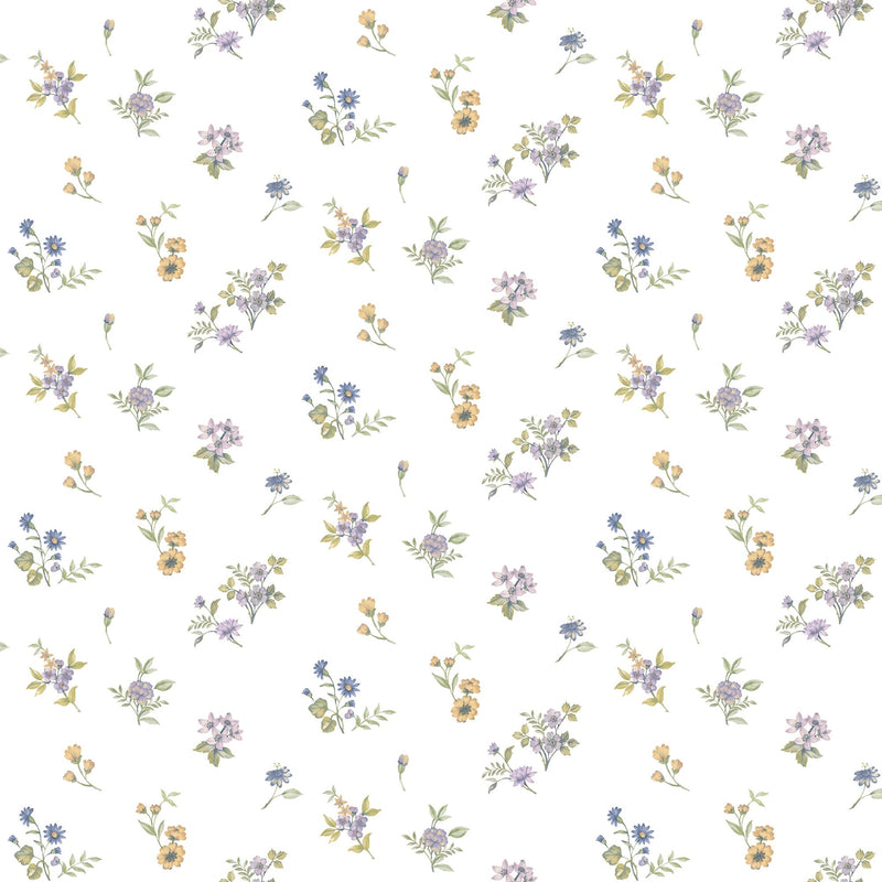 Allover Victoria Garden Blue Blooming Garden Wallpaper by Galerie