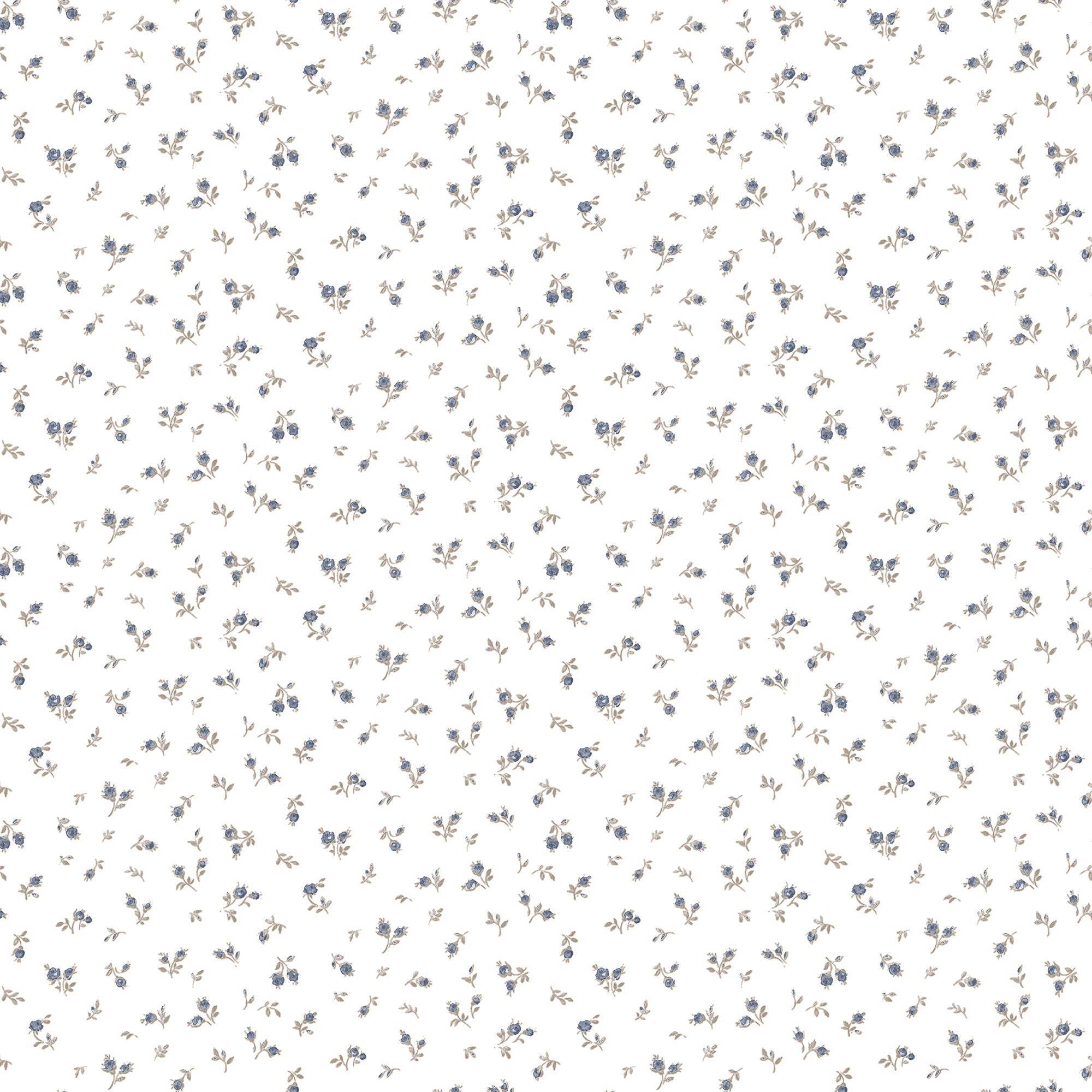 Bocciolo Shaby Blue Blooming Garden Wallpaper by Galerie