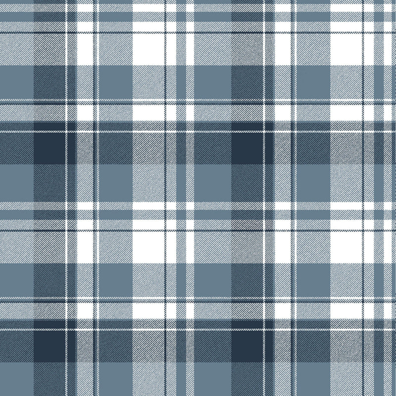 Tartan Garden Blue Blooming Garden Wallpaper by Galerie
