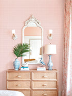 Quadratini Green Pink Blooming Garden Wallpaper by Galerie