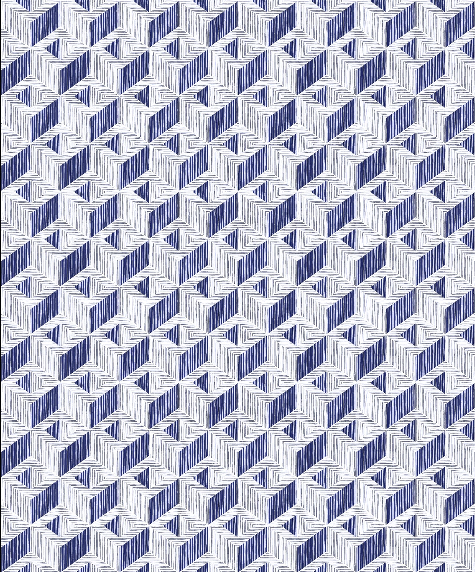 8400012 Inca Navy Mallorca Wallpaper by Coordonné
