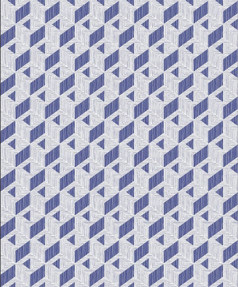 8400012 Inca Navy Mallorca Wallpaper by Coordonné