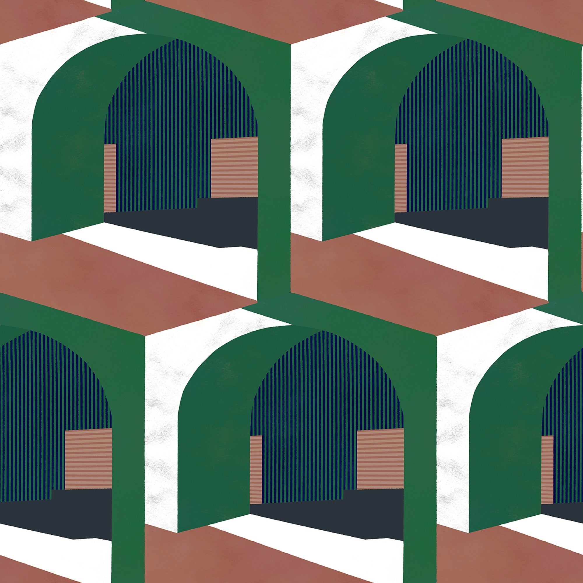 8400042 Soller Green Mallorca Wallpaper by Coordonné