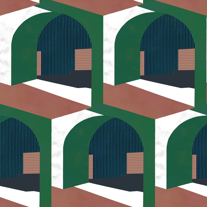 8400042 Soller Green Mallorca Wallpaper by Coordonné