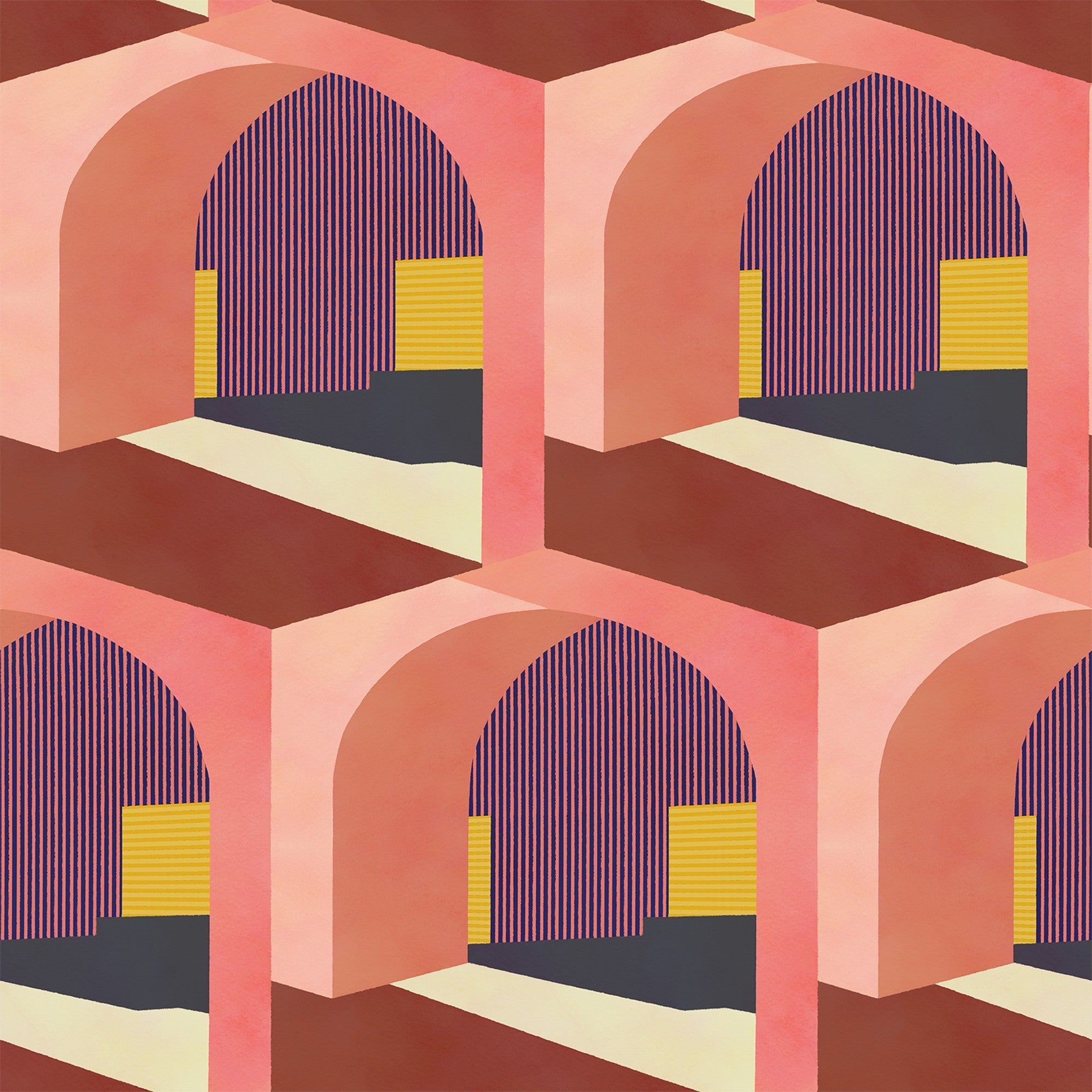 8400044 Soller Peach Mallorca Wallpaper by Coordonné