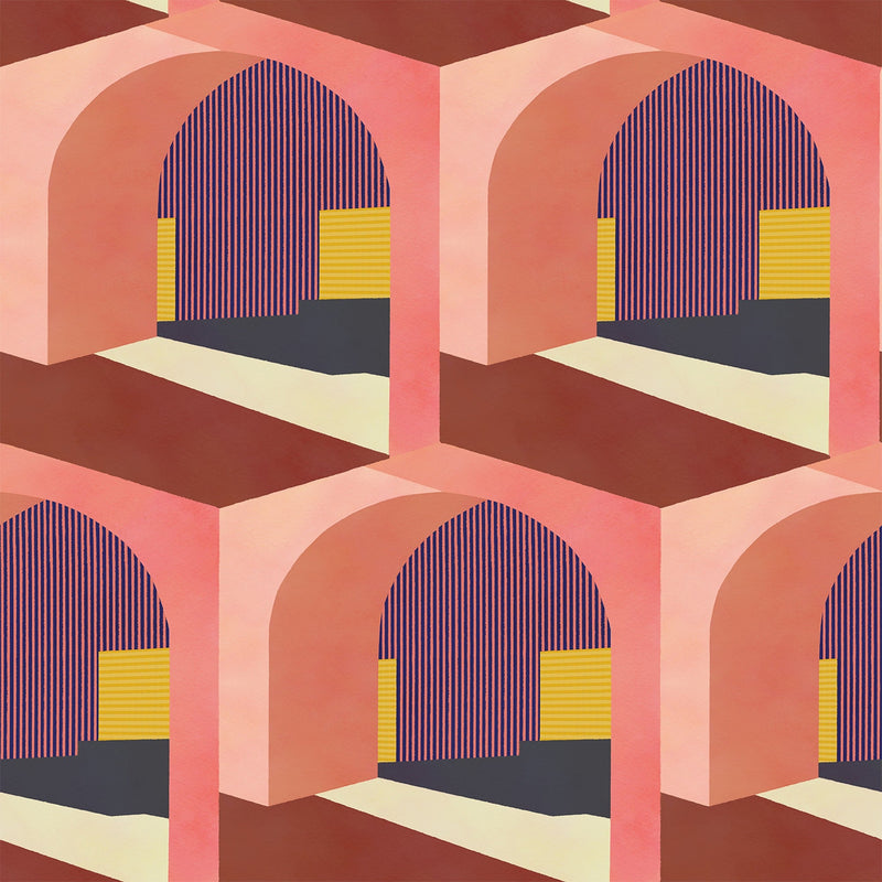 8400044 Soller Peach Mallorca Wallpaper by Coordonné