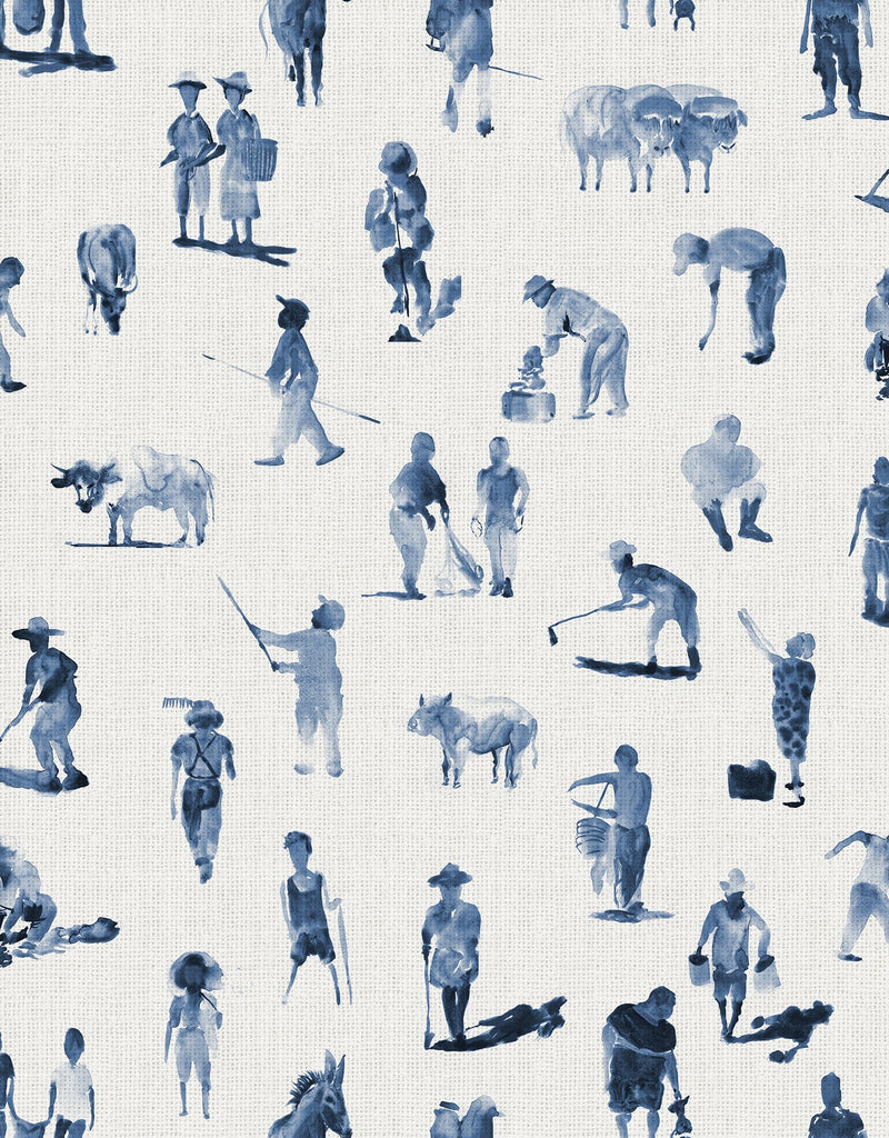 8400070 Sineu Indigo Mallorca Wallpaper by Coordonné