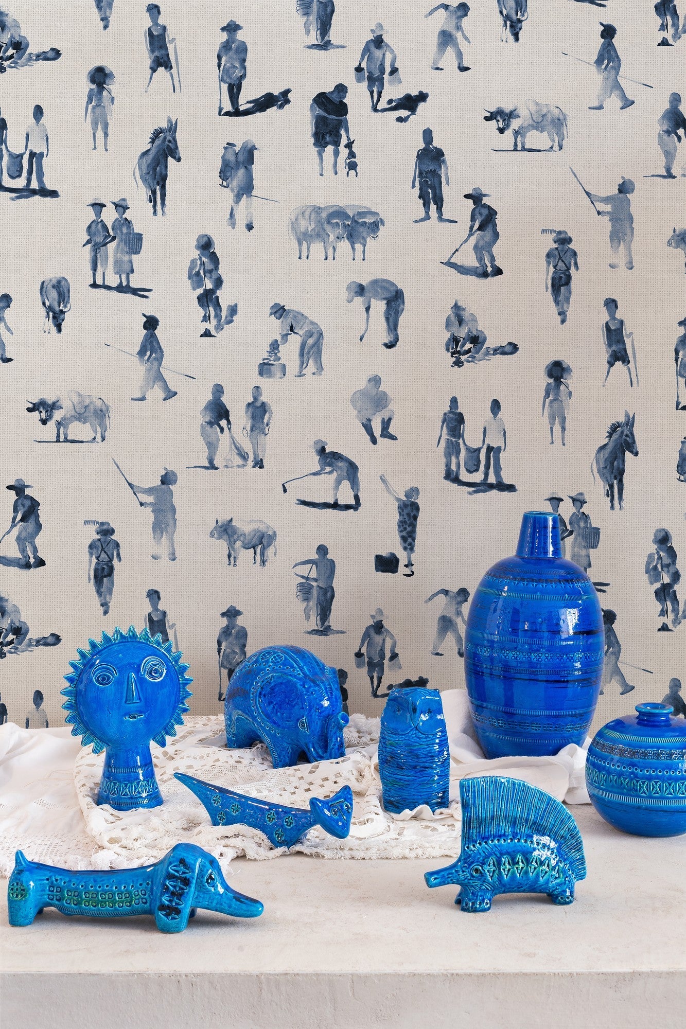 8400070 Sineu Indigo Mallorca Wallpaper by Coordonné