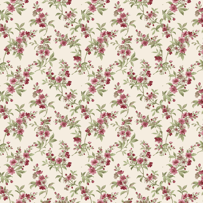 84005 Ramabe Edra Cottage Chic Red Wallpaper By Galerie