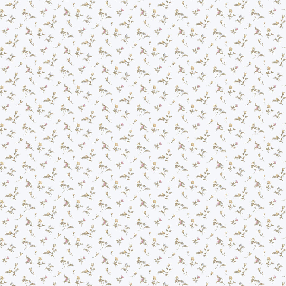 84008 Bocciolo Blu Cottage Chic Beige Wallpaper By Galerie