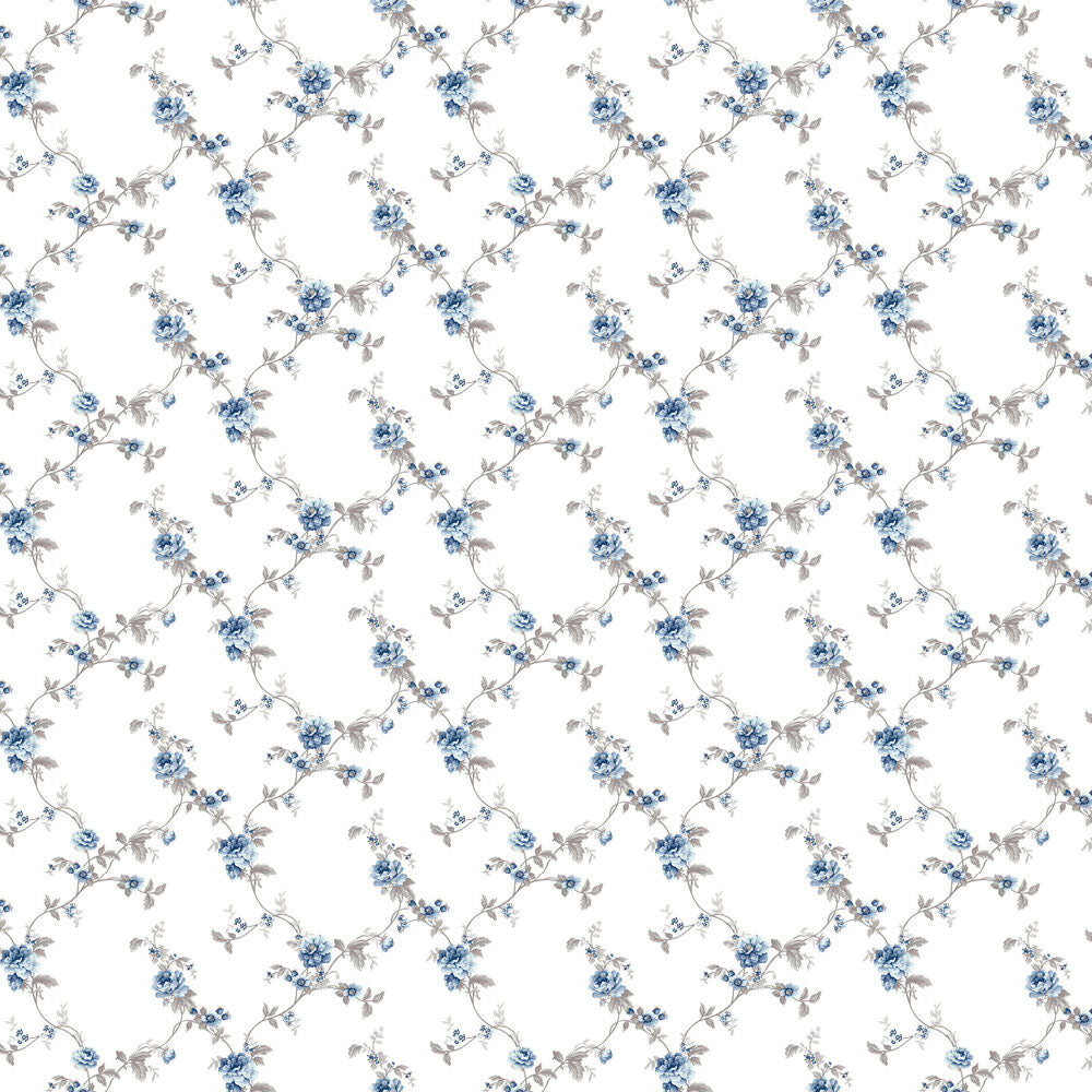 84035 Ramage Medio Edra Cottage Chic Blue Wallpaper By Galerie