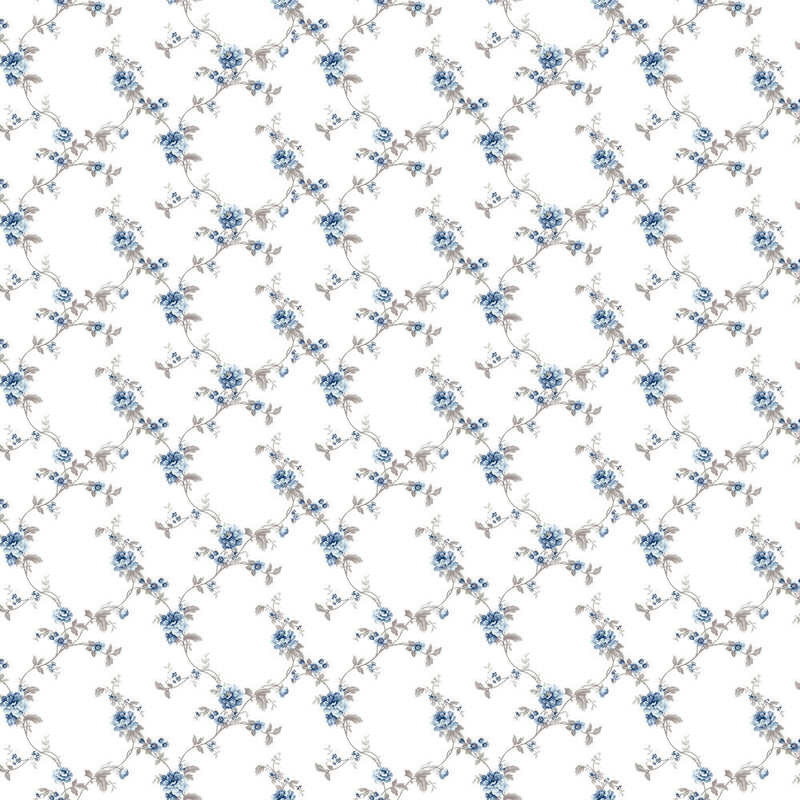 84035 Ramage Medio Edra Cottage Chic Blue Wallpaper By Galerie