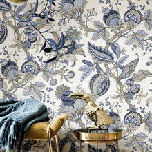 84040 Jacobino Edra Cottage Chic Blue Wallpaper By Galerie
