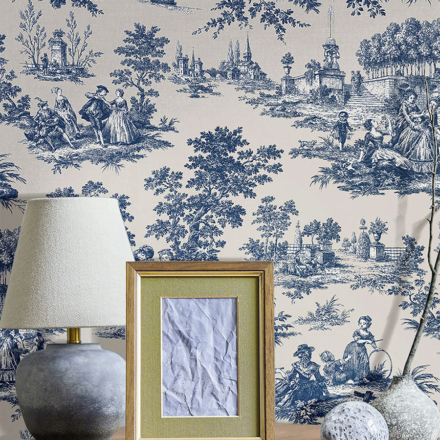 84043 Paesaggio Barocco Cottage Chic Blue Wallpaper By Galerie
