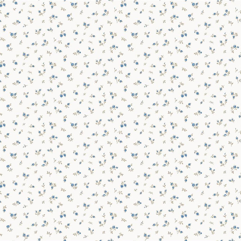 84063 Boccioli Shabby Cottage Chic Blue Wallpaper By Galerie