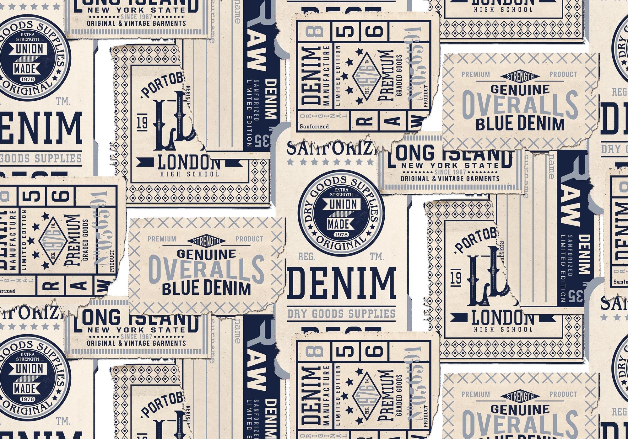 8500111 Tickets Navy Instant Mural by Coordonné