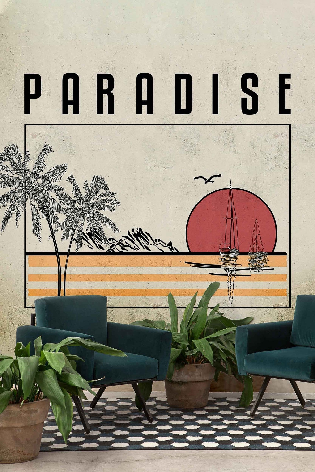 8500120 Paradise Warm Instant Mural by Coordonné