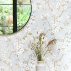 85399171 Spring Flower So White 4 Blanc / Gris Wallpaper by Casadeco