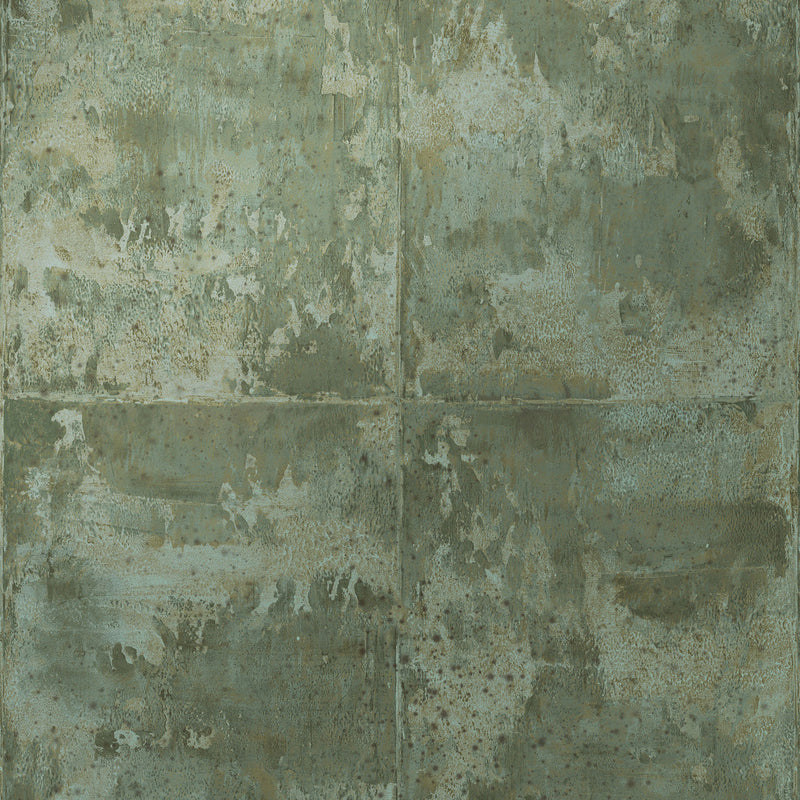 85501A Platinum Metal X Patina Moss Green Wallpaper By Arte