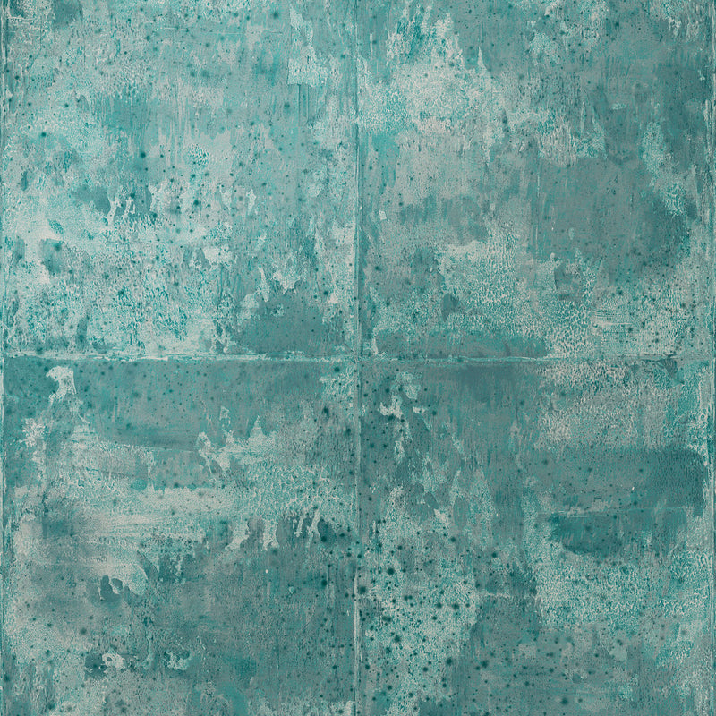 85503A Platinum Metal X Patina Aquamarine Wallpaper By Arte