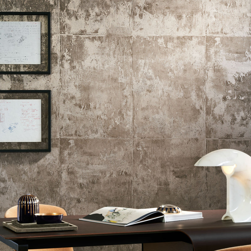 85505A Platinum Metal X Patina Taupe Wallpaper By Arte