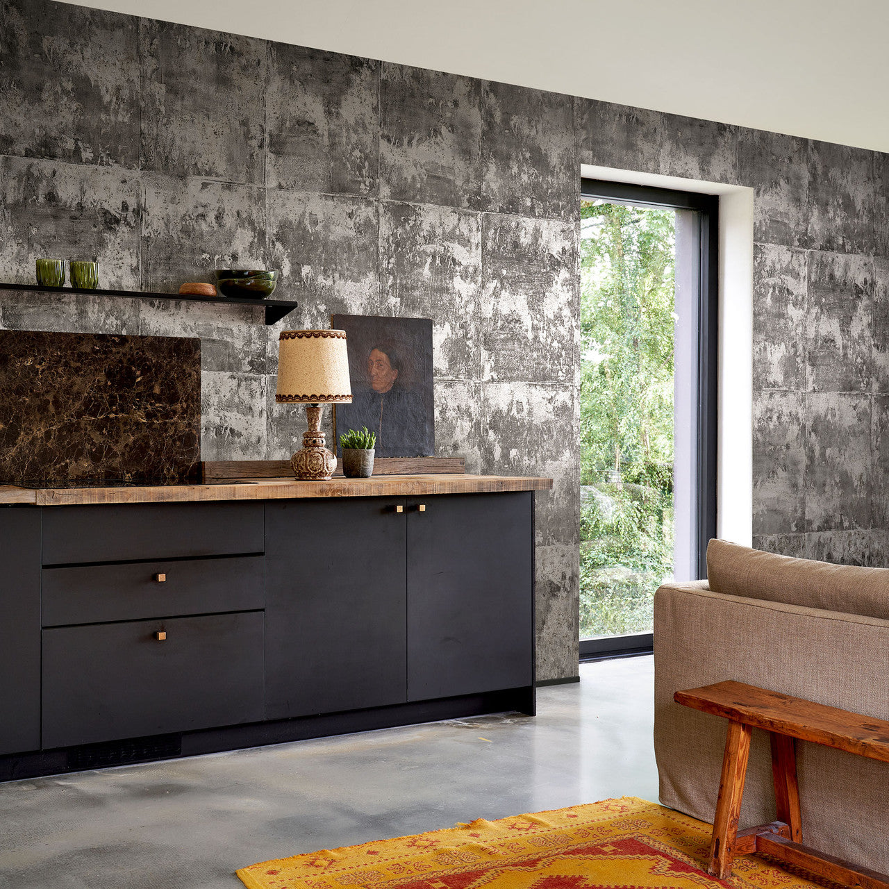 85508A Platinum Metal X Patina Ash Wallpaper By Arte