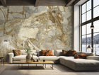 85657 Avenza Ochre Stone Carrara 4 Mural by Today Interiors (400x300cm) - Roomshot
