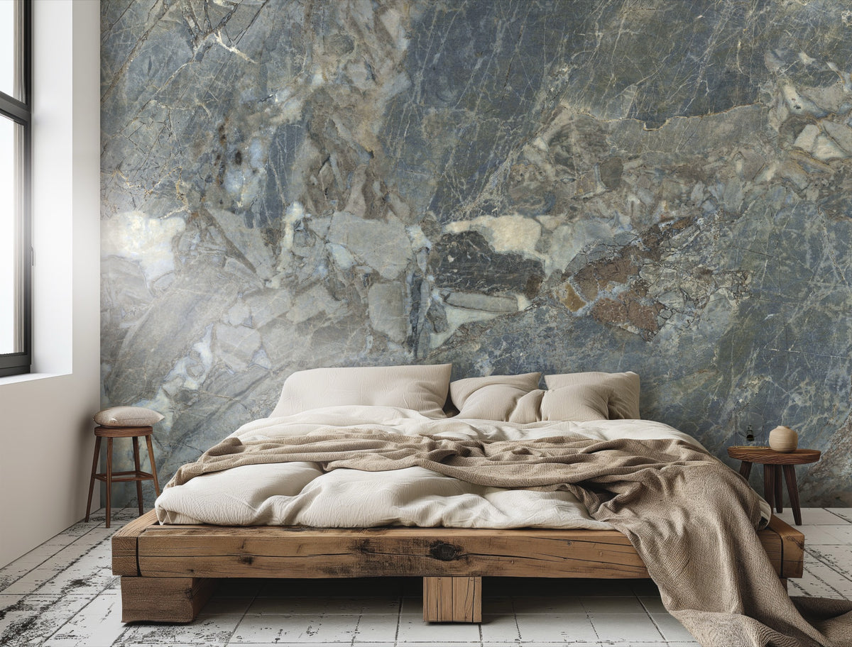 85660 Avenza Slate Blue Carrara 4 Mural by Today Interiors (400x300cm) - Roomshot