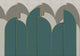 Pavilion Turquoise Mies Mural by Coordonné