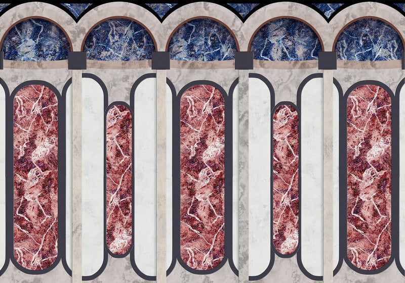 8605001 Archs Ultramarine Mies Mural by Coordonné