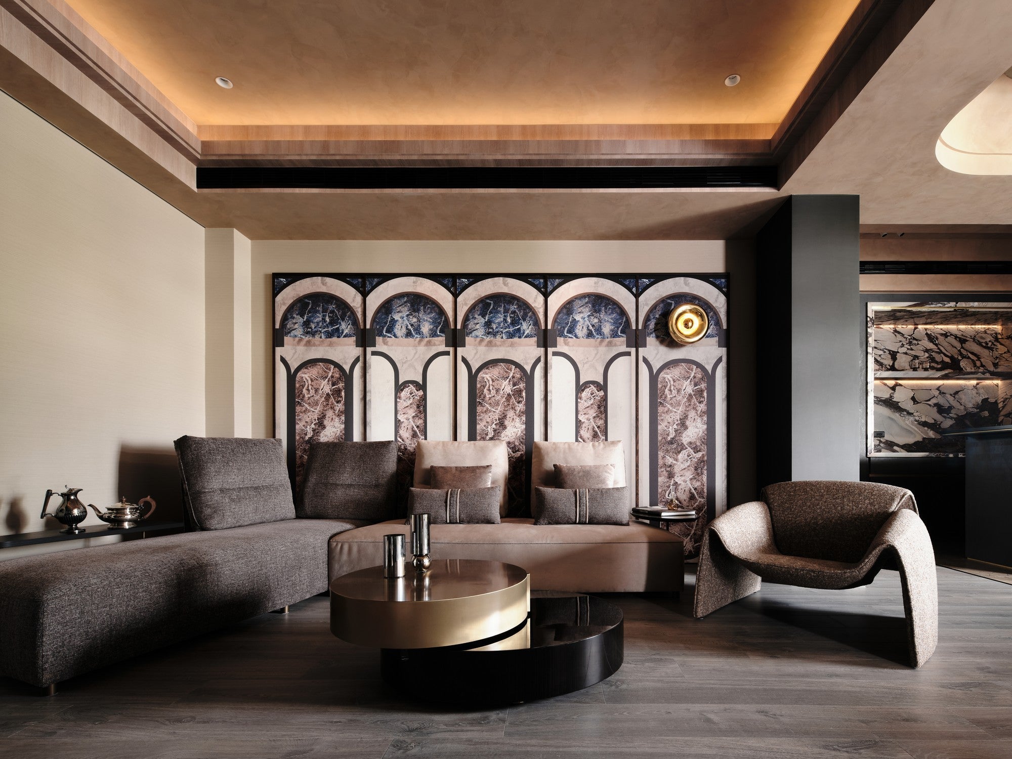 8605001 Archs Ultramarine Mies Mural by Coordonné
