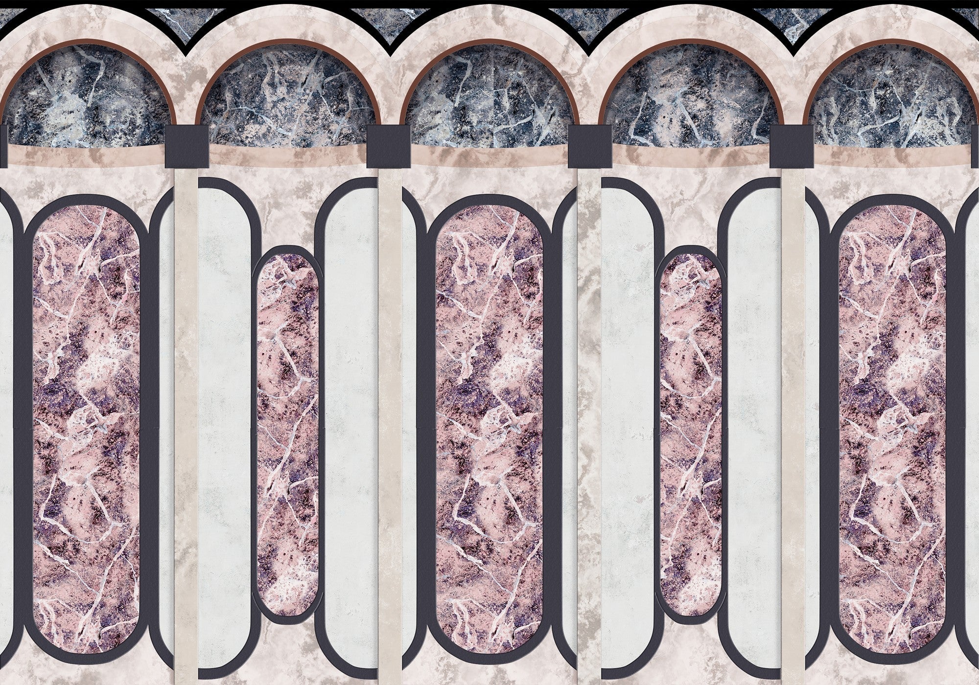 8605002 Archs Rose Mies Mural by Coordonné