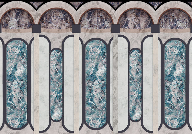 8605003 Archs Turquoise Mies Mural by Coordonné