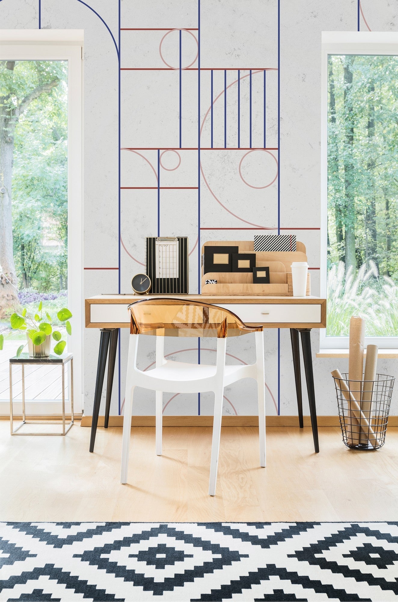 8606001 Modular Ultramarine Mies Mural by Coordonné
