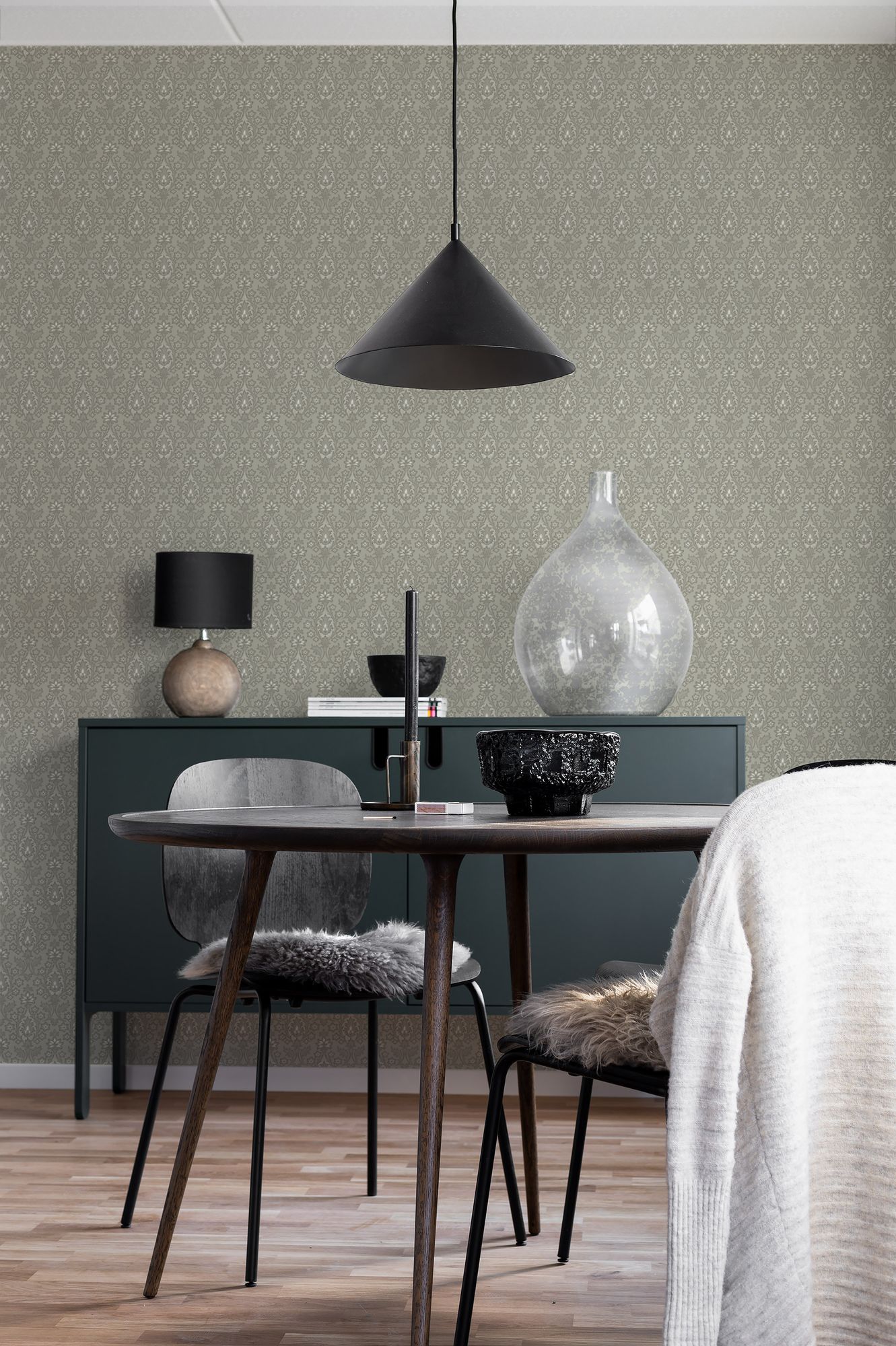 8607 Borosan 8607 Paper-based Dark Green Borosan 21 Paper Wallpaper by Boråstapeter