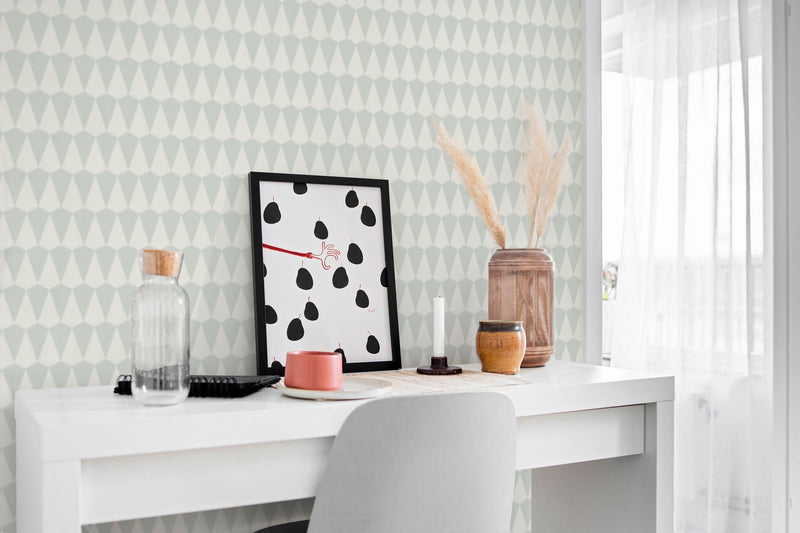 8614 Borosan 8614 Paper-based Light Green and White Borosan 21 Paper Wallpaper by Boråstapeter
