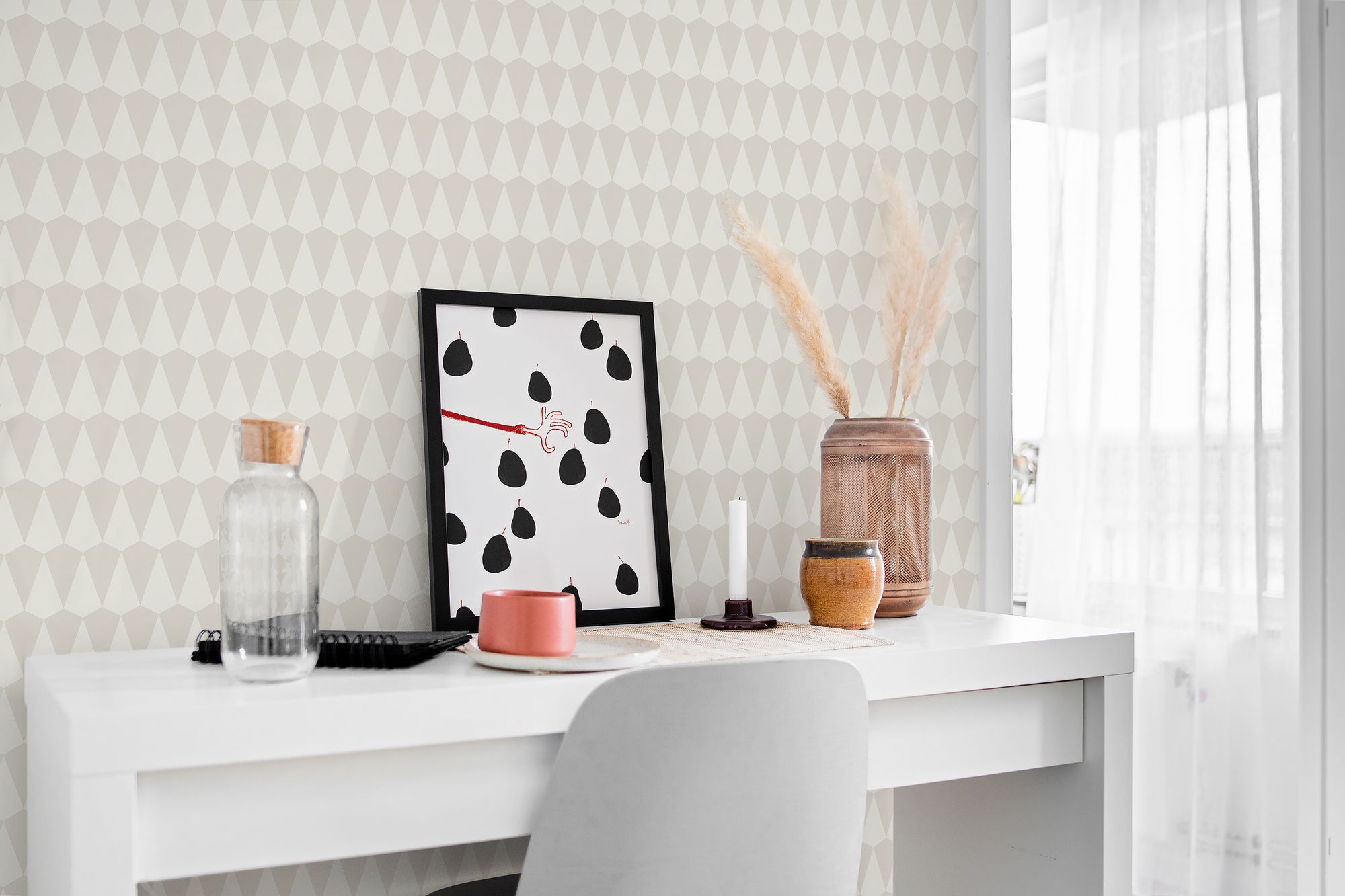 8615 Borosan 8615 Paper-based Light Beige and White Borosan 21 Paper Wallpaper by Boråstapeter