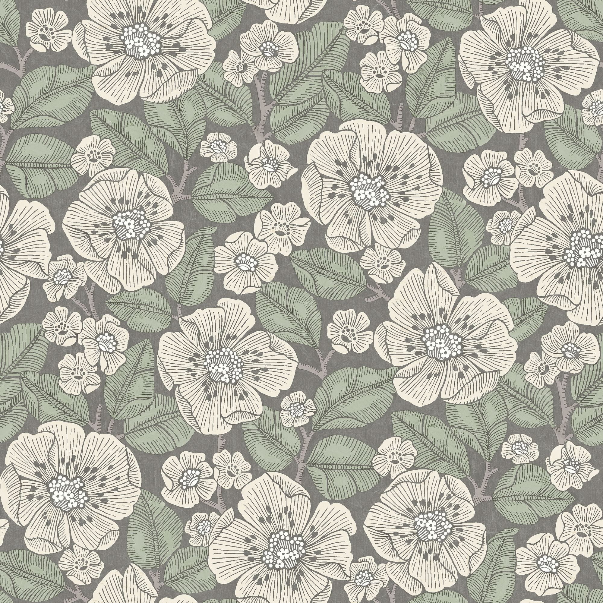 8618 Borosan 8618 Paper-based Dark Green and Beige Borosan 21 Paper Wallpaper by Boråstapeter