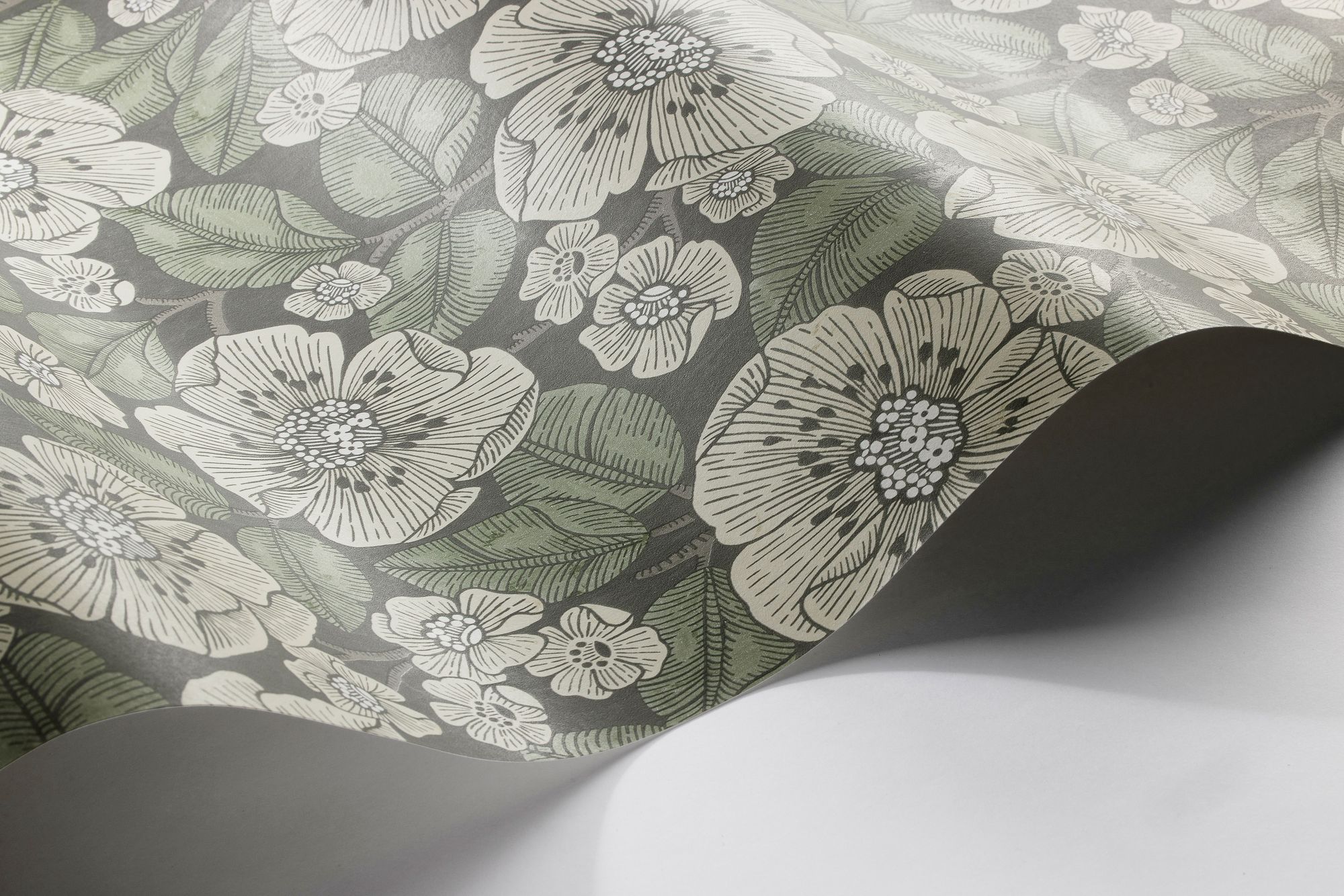 8618 Borosan 8618 Paper-based Dark Green and Beige Borosan 21 Paper Wallpaper by Boråstapeter